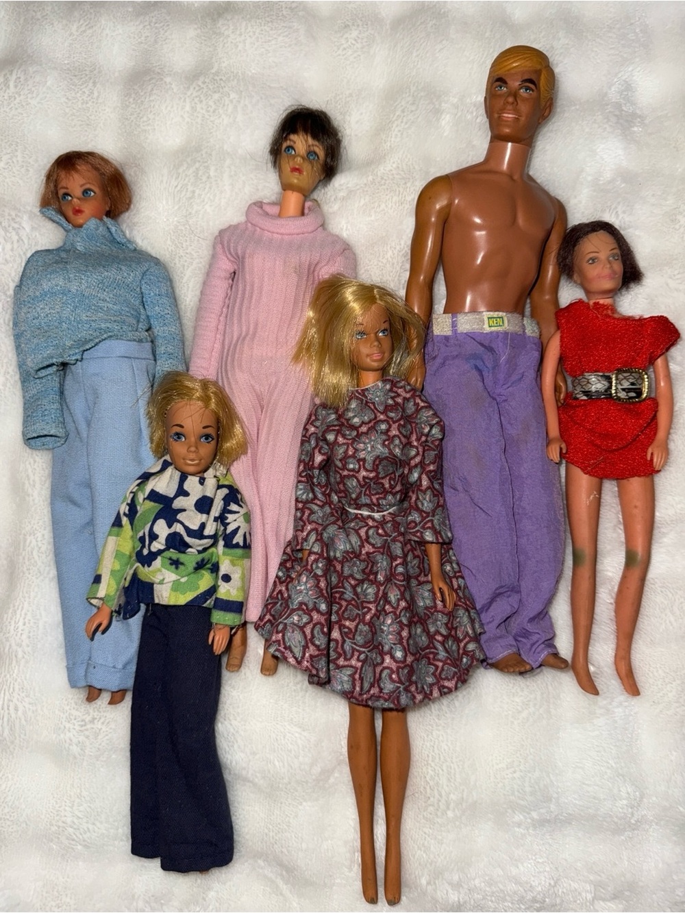 Vintage 60s/70s Mattel Skipper & Barbie Ken dolls